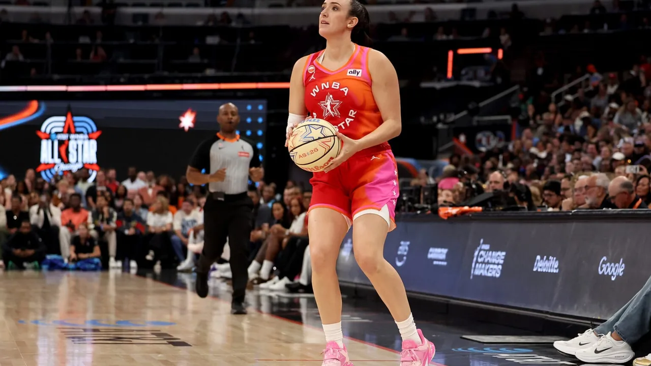 A player takes a free throw during the 2026 WNBA All-Star Game in Chicago